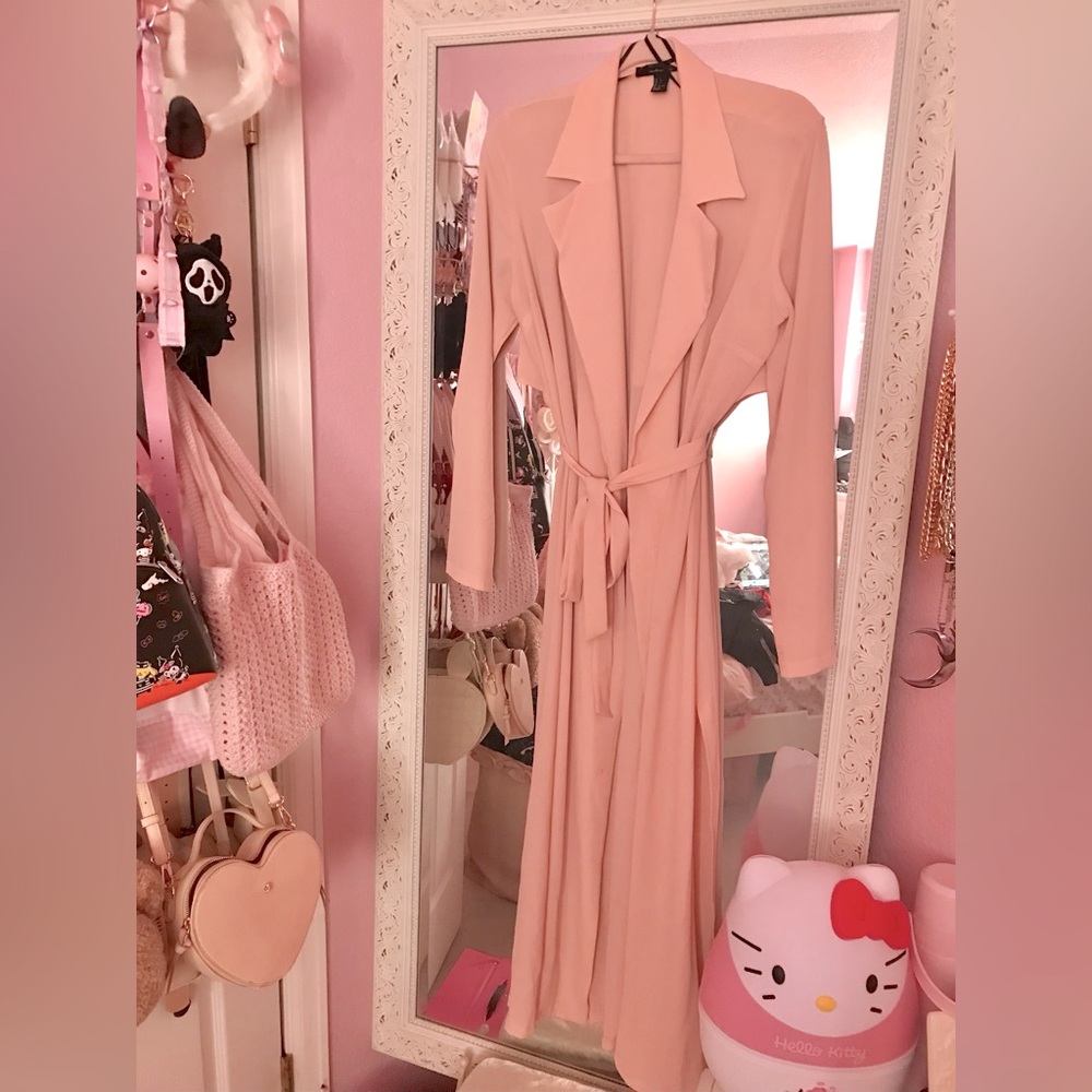 Forever 21 Pink Trench Duster Jacket